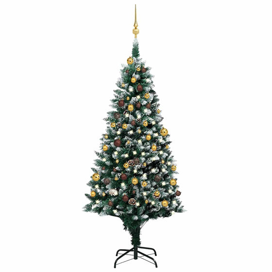 Kunstkerstboom Met Led En Kerstballen En Dennenappels 180 Cm