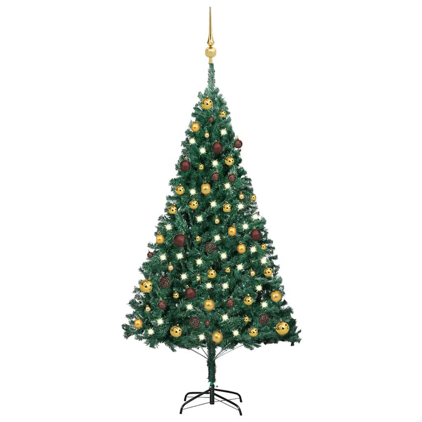 Kunstkerstboom Met Verlichting En Kerstballen Pvc