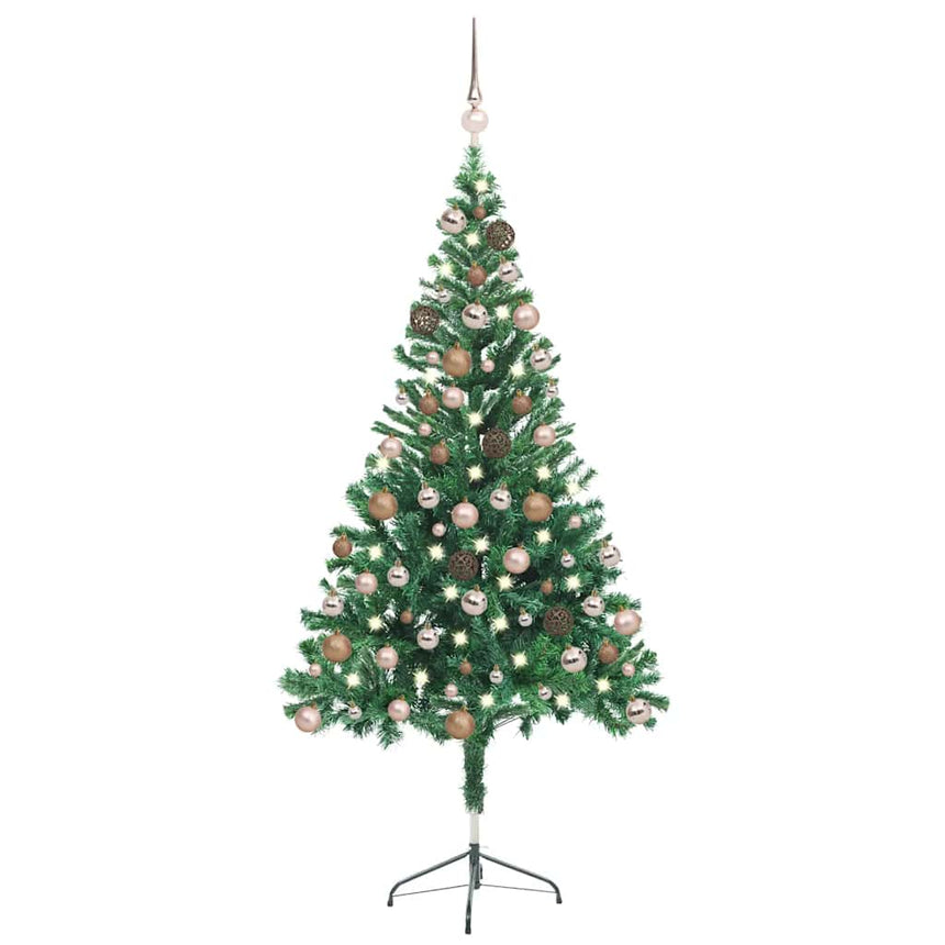 Kunstkerstboom Met Verlichting En Kerstballen 230 Takken 120 Cm