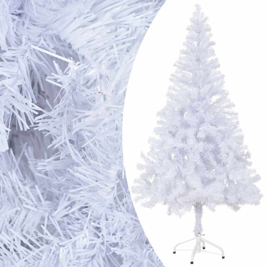 Kunstkerstboom Met Verlichting En Kerstballen 230 Takken 120 Cm Wit En Rozé