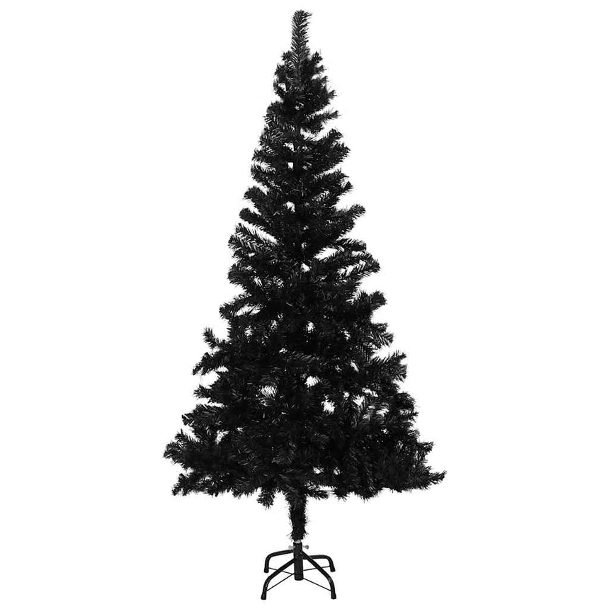 Kunstkerstboom Met Verlichting En Kerstballen 180 Cm Pvc Zwart En Rosé