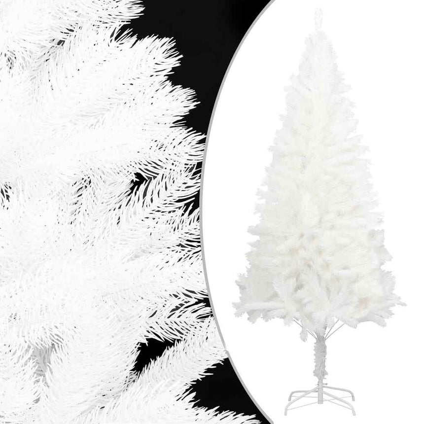 Kunstkerstboom Met Verlichting En Kerstballen 150 Cm Pvc Wit Rozen