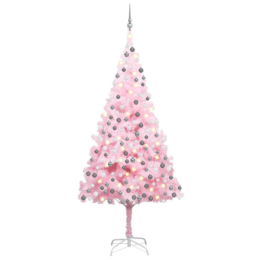 Kunstkerstboom Met Verlichting En Kerstballen 240 Cm Pvc