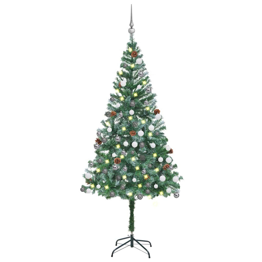 Kunstkerstboom Met Verlichting Kerstballen Dennenappels 180 Cm