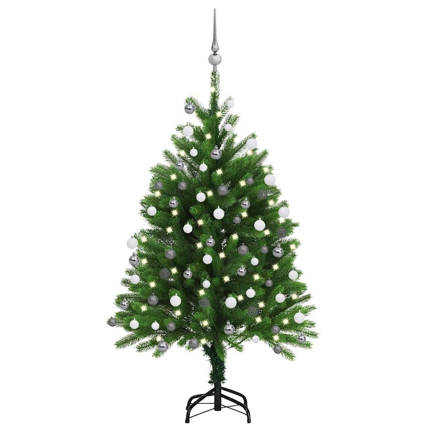 Kunstkerstboom Met Verlichting En Kerstballen 90 Cm Groen Goud