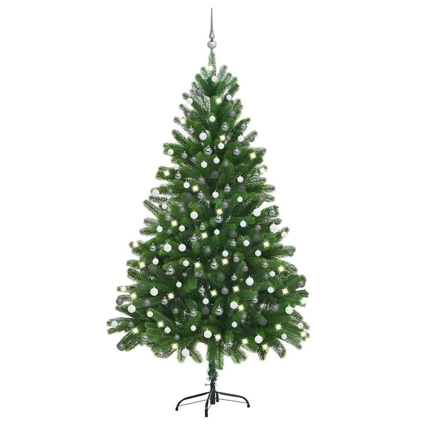 Kunstkerstboom Met Verlichting En Kerstballen 240 Cm Groen Rozen