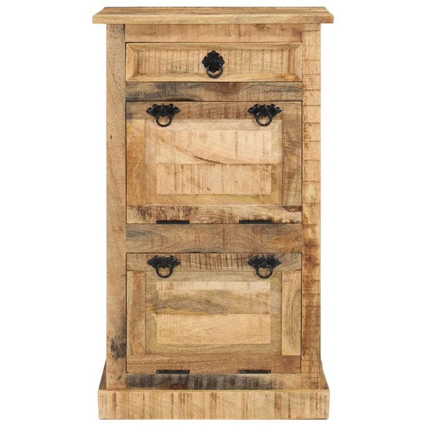 Schoenenkast Met Lade 4-Laags Massief Ruw Mangohout Beige