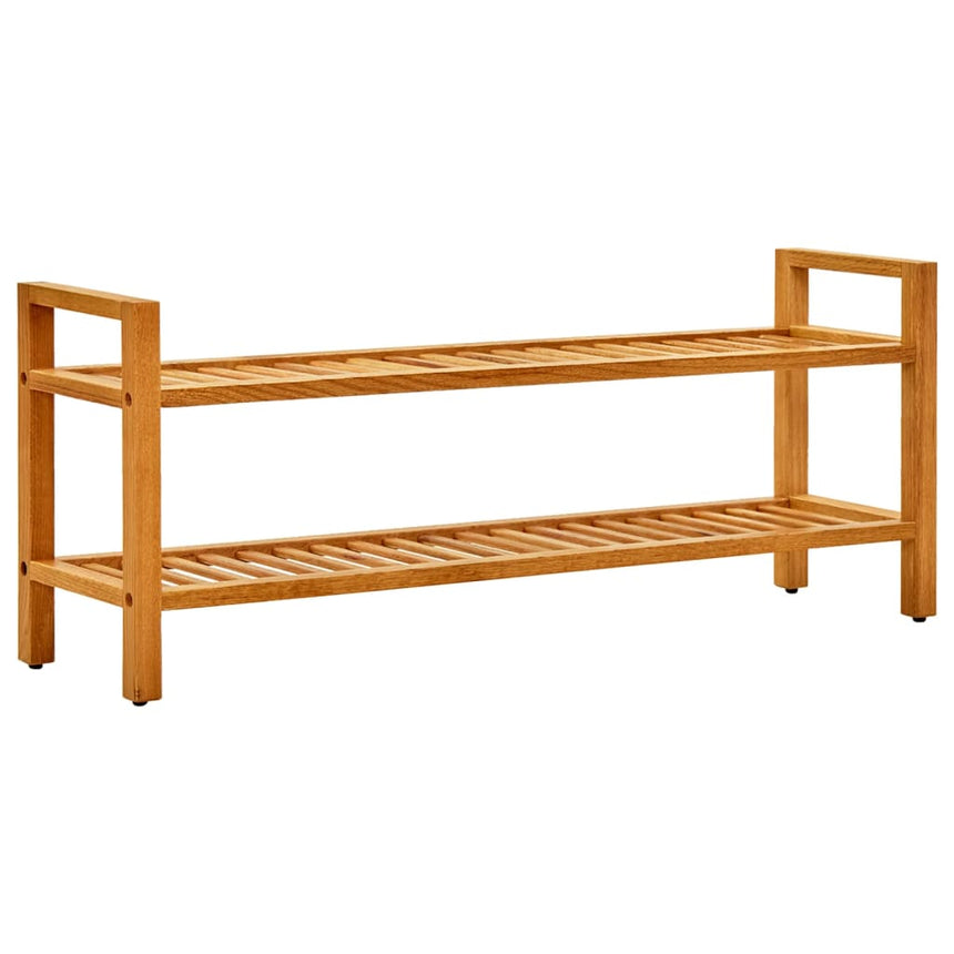 Schoenenrek Met 2 Schappen 50X27X Massief Eikenhout Crème