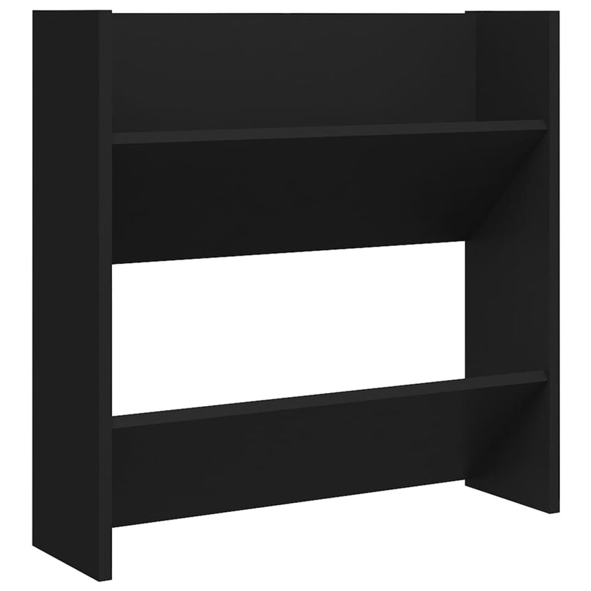 Wandschoenenkast 60X18X60 Cm Bewerkt Hout Zwart Wit
