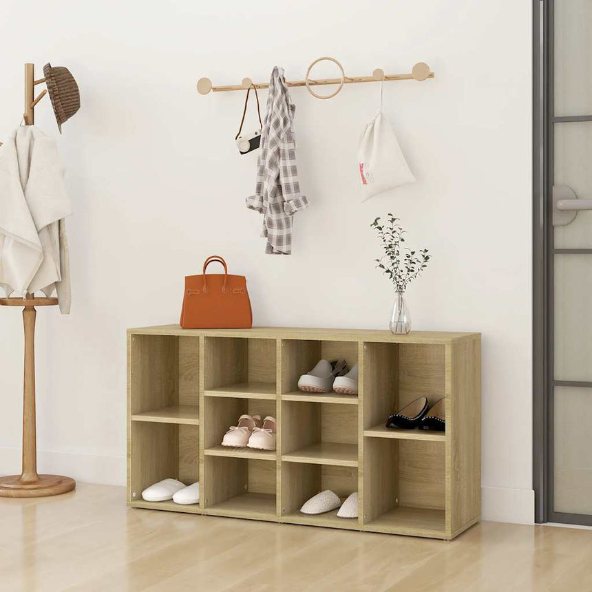 Schoenenbank 103X30X55 Cm Bewerkt Hout Kleurig Sonoma Eiken
