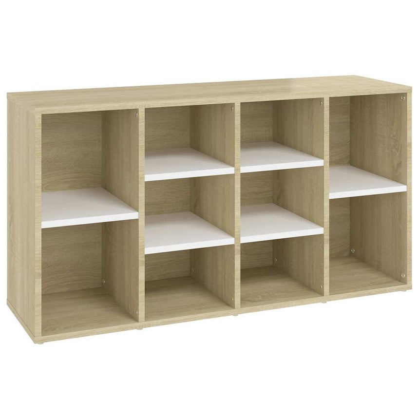 Schoenenbank 103X30X55 Cm Bewerkt Hout Kleur Wit En Sonoma Eiken