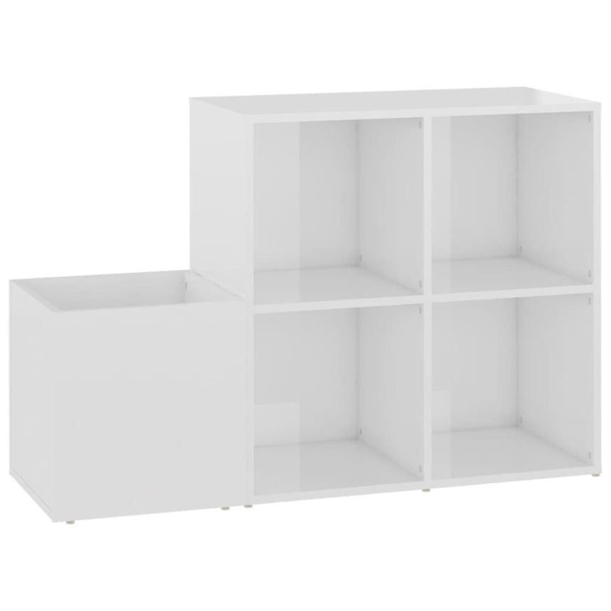 Opbergkast 105X35,5X70 Cm Bewerkt Hout Hoogglans Wit