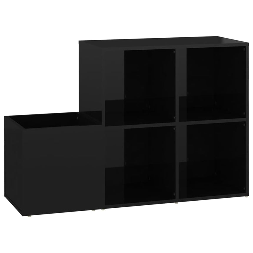 Opbergkast 105X35,5X70 Cm Bewerkt Hout Hoogglans Zwart