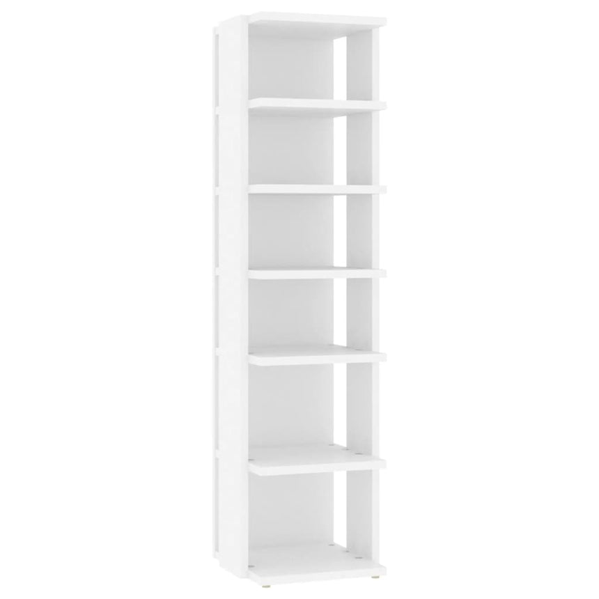 Schoenenkast 27,5X27X102 Cm Bewerkt Hout Wit