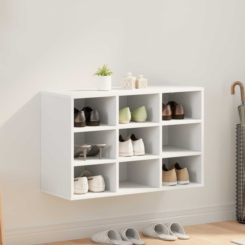 Schoenenkast Met Plank Bewerkt Hout