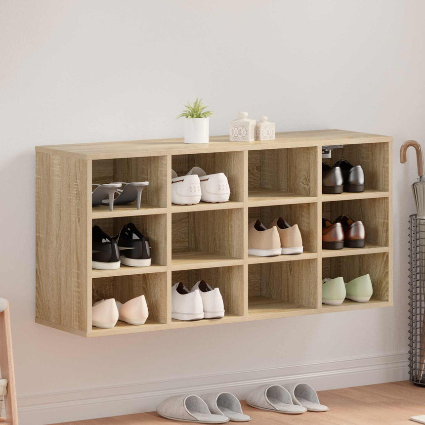 Schoenenkast Met Plank Sonoma Eik Bewerkt Hout