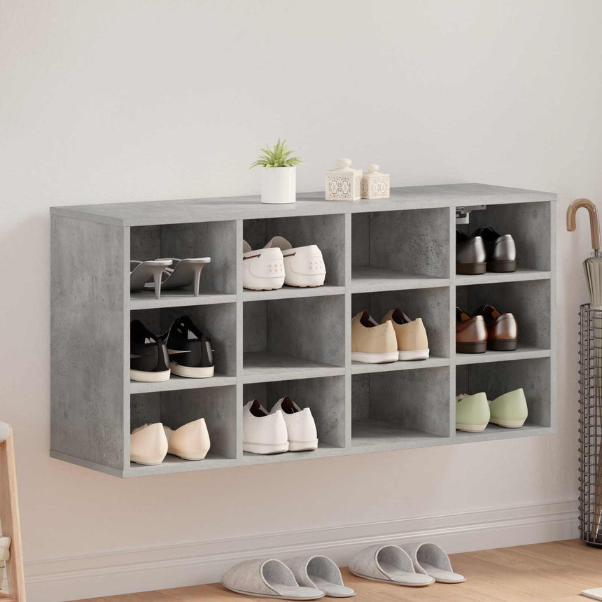 Schoenenkast Met Plank Bewerkt Hout