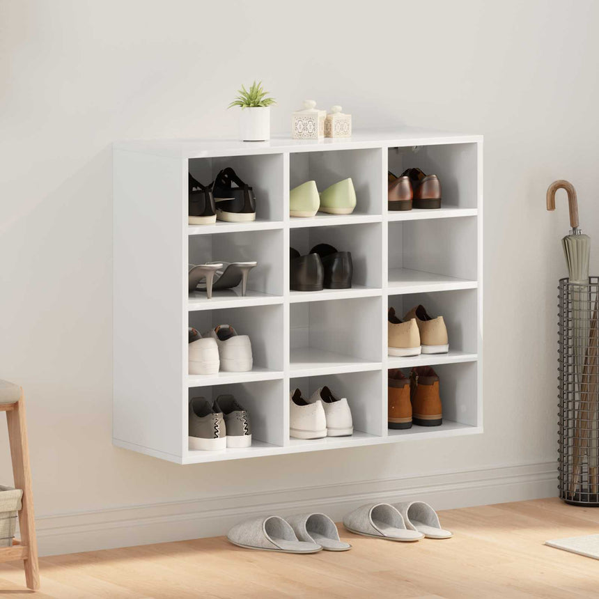 Schoenenkast Met Plank Bewerkt Hout