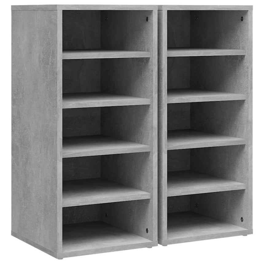 Schoenenkasten 2 St 31,5X35X70 Cm Bewerkt Hout
