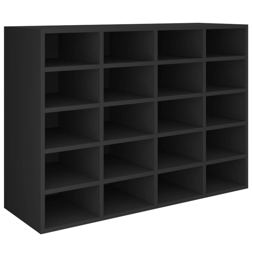 Schoenenrek 92X30X67,5 Cm Bewerkt Hout Zwart