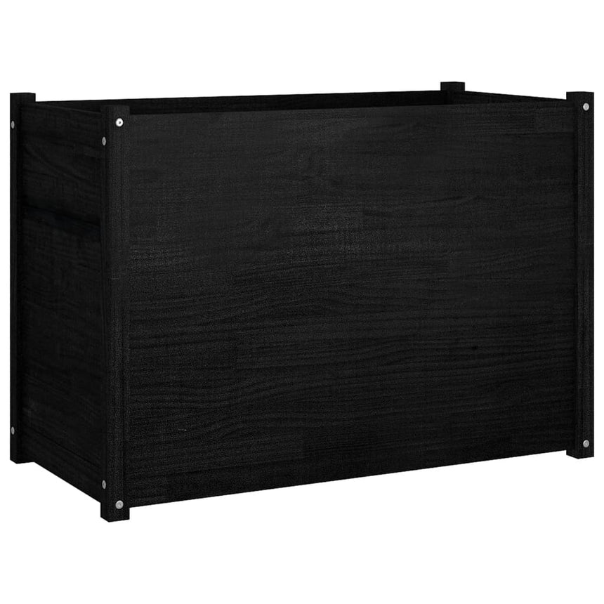 Plantenbak 100X50X70 Cm Massief Grenenhout Zwart