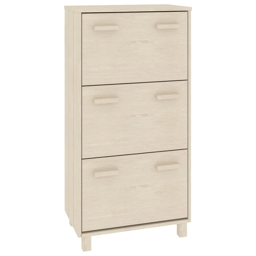 Schoenenkast Hamar 59,5X35X117 Cm Grenenhout Honingbruin