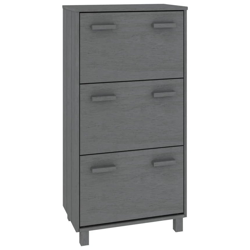 Schoenenkast Hamar 59,5X35X117 Cm Grenenhout Donkergrijs