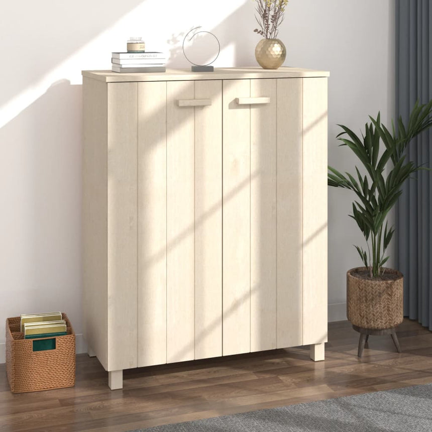 Schoenenkast Hamar 85X40X108 Cm Massief Grenenhout Honingbruin