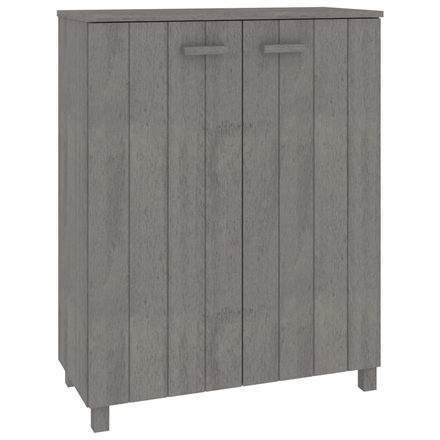Schoenenkast Hamar 85X40X108 Cm Massief Grenenhout Lichtgrijs