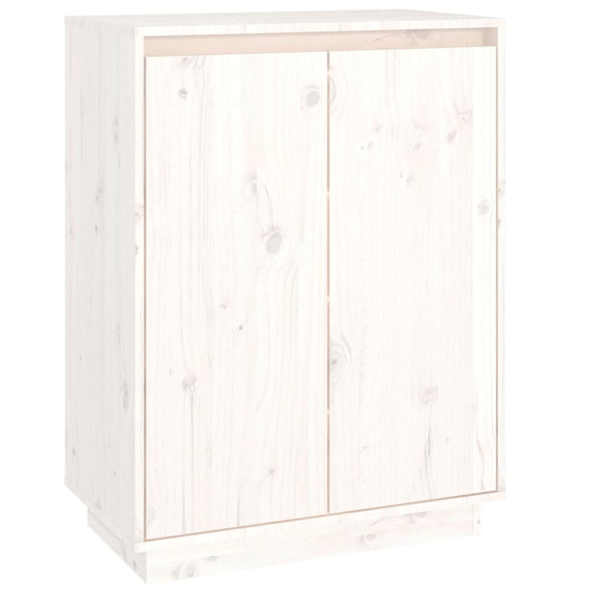 Schoenenkast 60X35X80 Cm Massief Grenenhout Wit