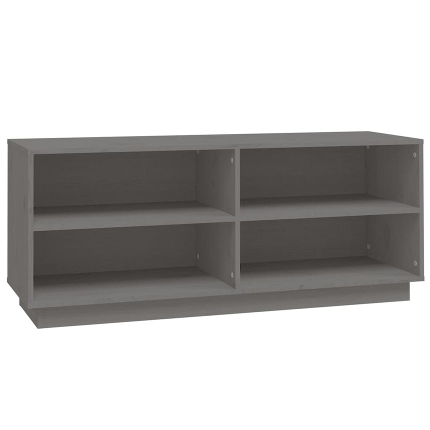 Schoenenkast 110X34X45 Cm Massief Grenenhout Grijs Wit
