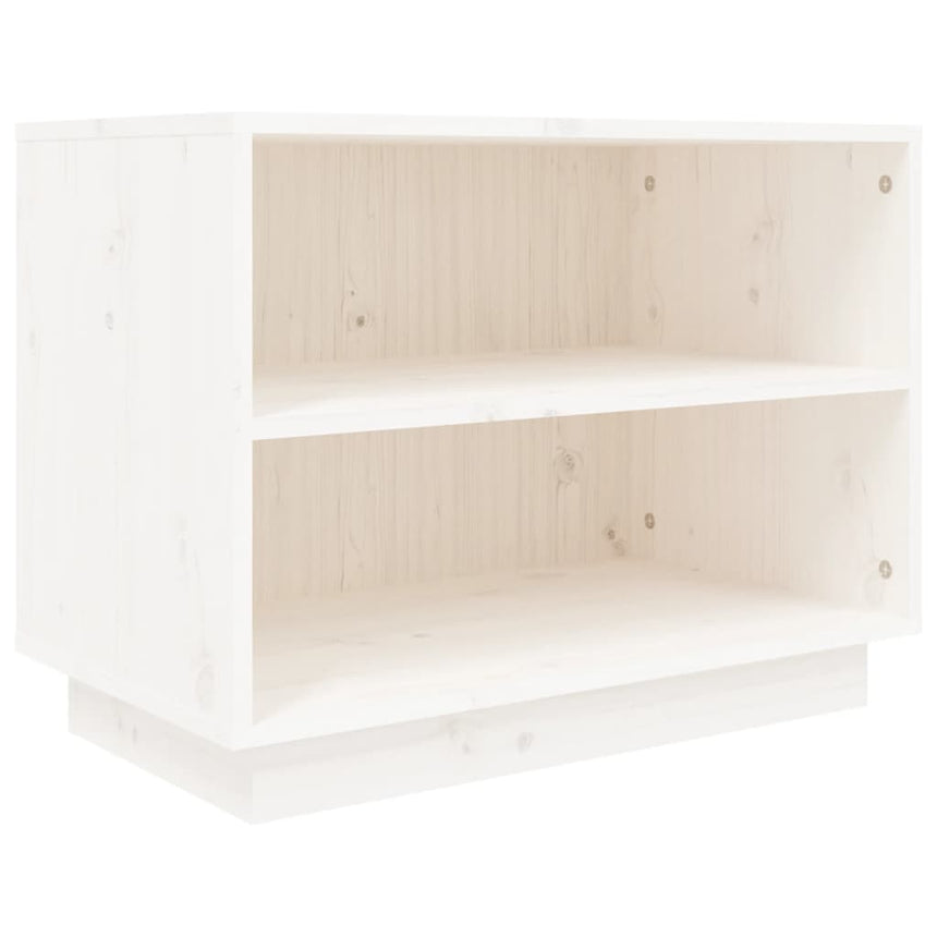 Schoenenkast 60X34X45 Cm Massief Grenenhout Wit