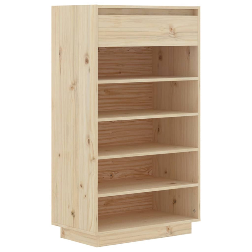 Schoenenkast 60X34X105 Cm Massief Grenenhout Naturel