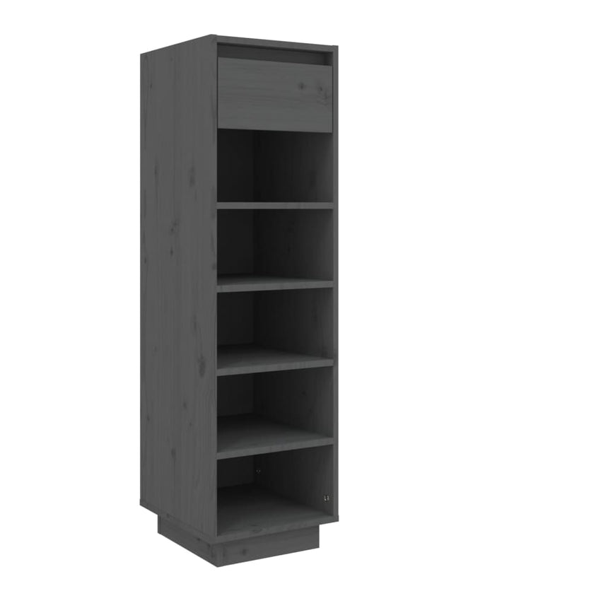 Schoenenkast 30X34X105 Cm Massief Grenenhout Grijs