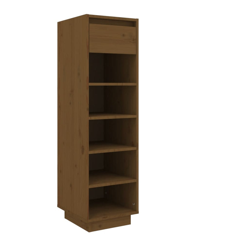 Schoenenkast 30X34X105 Cm Massief Grenenhout Honingbruin