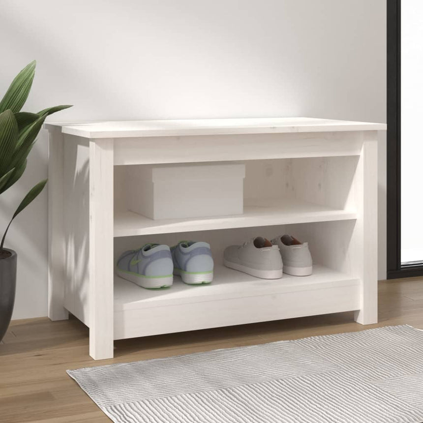 Schoenenbank 70X38X45,5 Cm Massief Grenenhout Wit