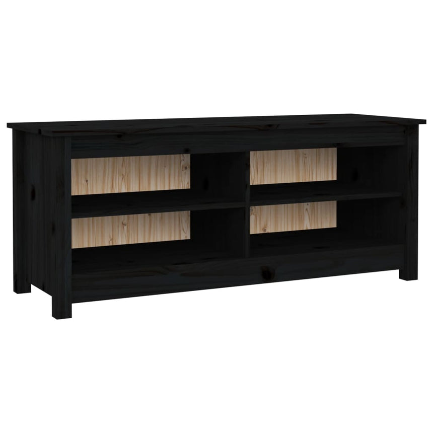 Schoenenbank 110X38X45,5 Cm Massief Grenenhout Zwart