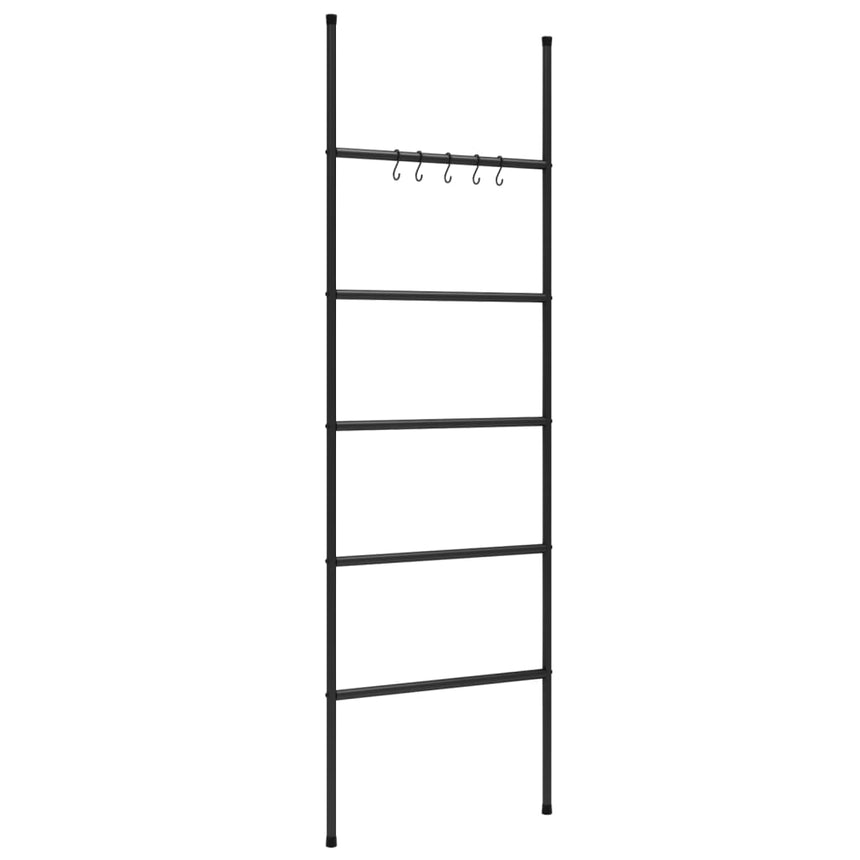 Handdoekenrek Met 5 Niveaus, Zwart 58X175 Cm, Ijzer