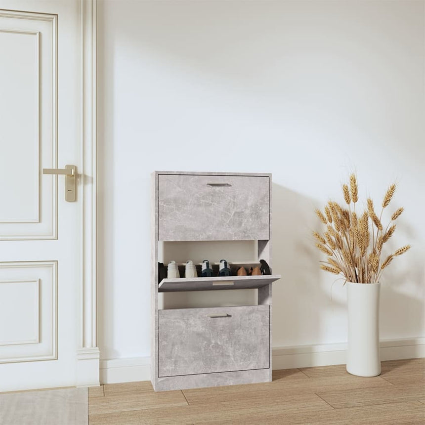 Schoenenkast 59X17X Bewerkt Hout Betongrijs