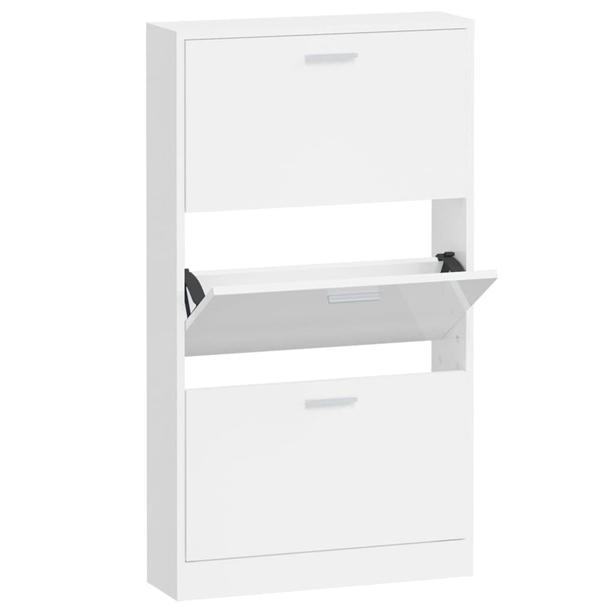 Schoenenkast 59X17X Bewerkt Hout Hoogglans Wit