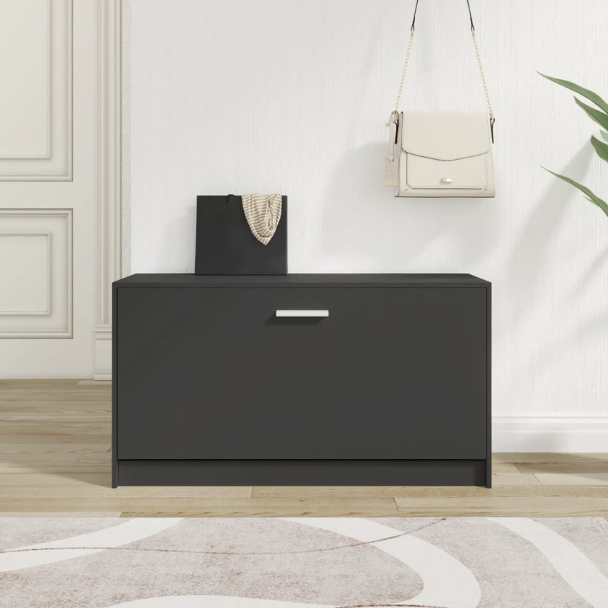 Schoenenbank 80X24X45 Cm Bewerkt Hout Zwart