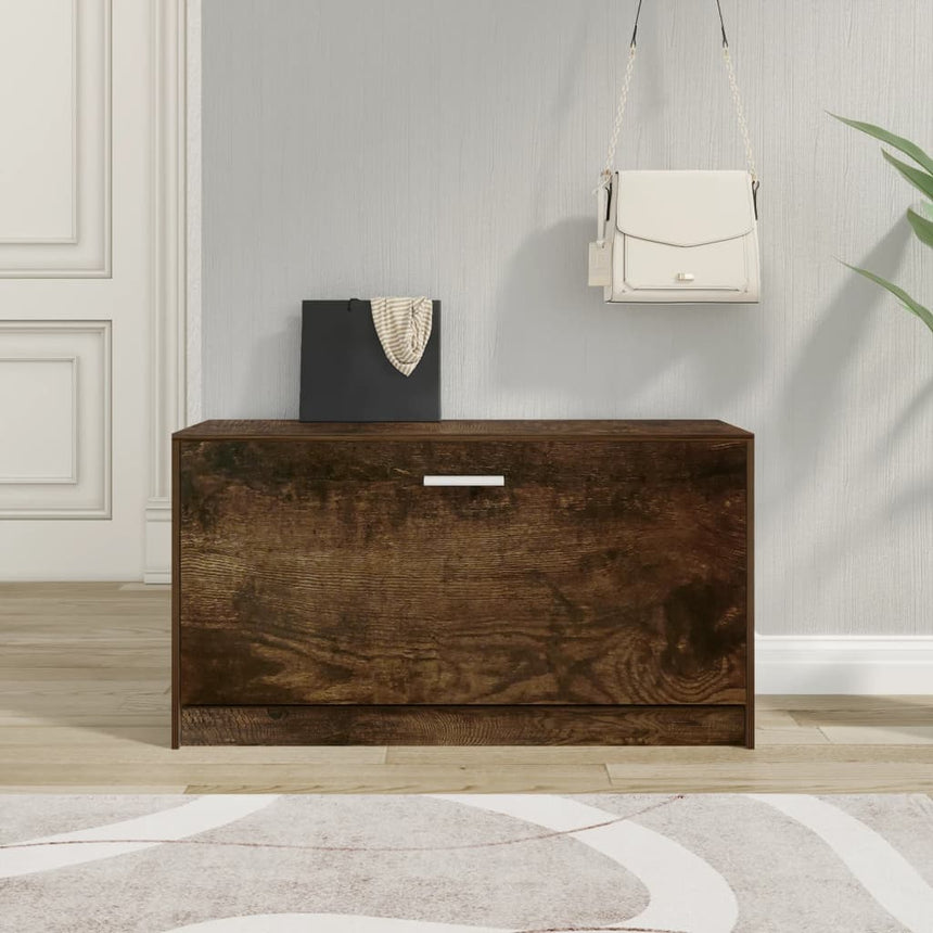Schoenenbank 80X24X45 Cm Bewerkt Hout Gerookt Eiken