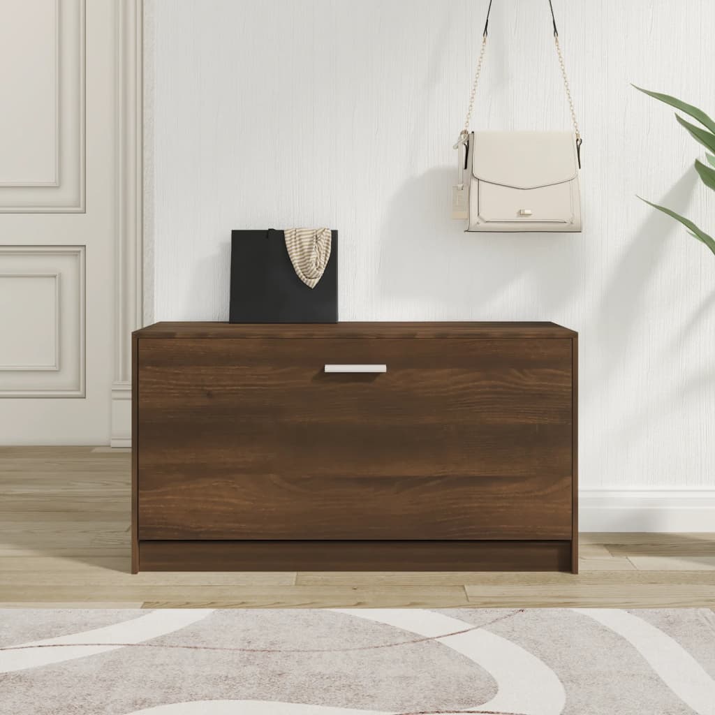 Schoenenbank 80X24X45 Cm Bewerkt Hout Bruin Eikenkleur