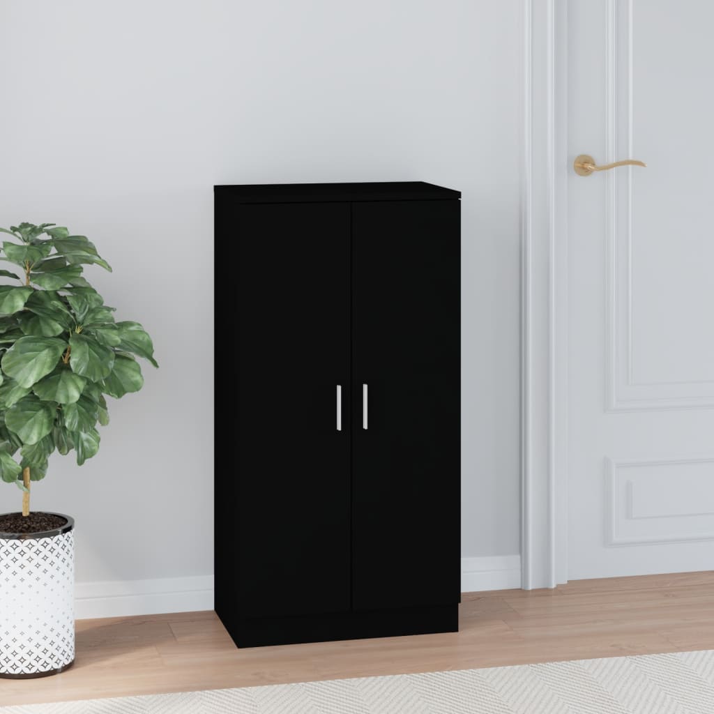Schoenenkast 55X35X108 Cm Bewerkt Hout Zwart