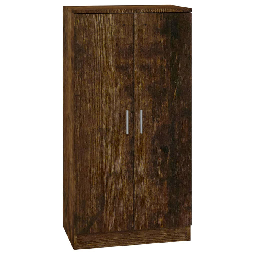 Schoenenkast 55X35X108 Cm Bewerkt Hout Kleurig Gerookt Eiken