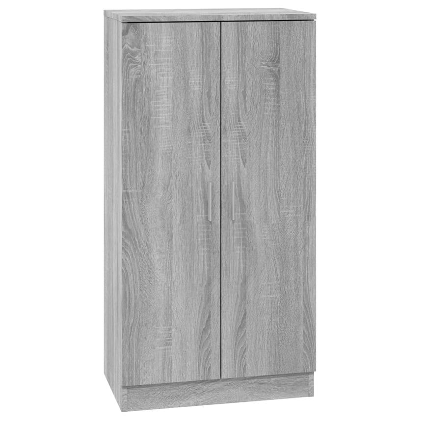 Schoenenkast 55X35X108 Cm Bewerkt Hout Grijs Sonoma Hoogglans Wit