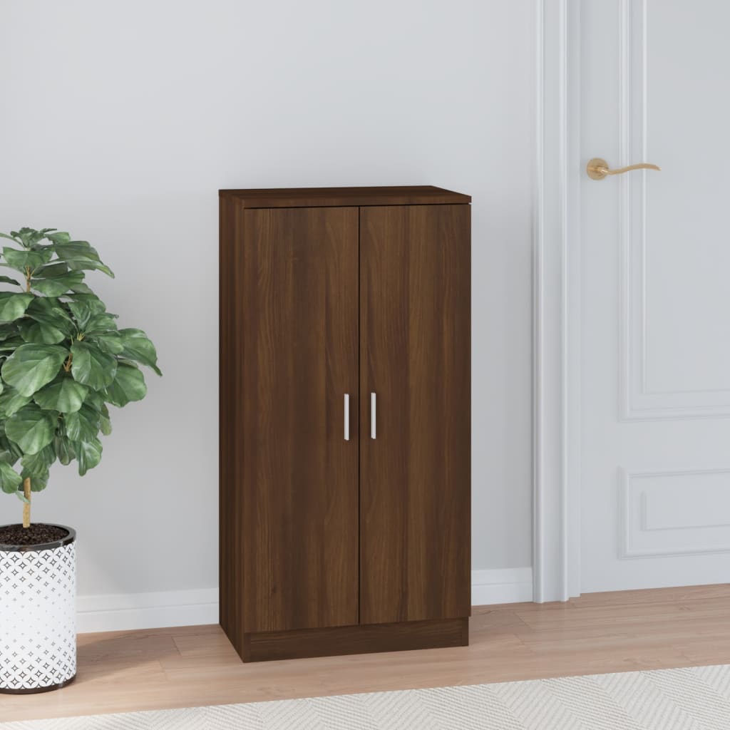 Schoenenkast 55X35X108 Cm Bewerkt Hout Bruin Eikenkleur