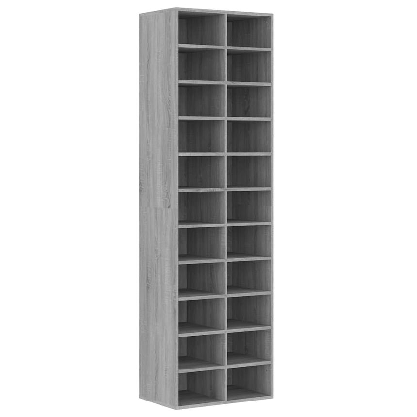 Schoenenkast 54X34X183 Cm Bewerkt Hout Eikenkleur Grijs Sonoma