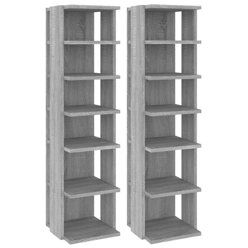 Schoenenrekken 27,5X27X102 Cm Bewerkt Hout Grijs Sonoma