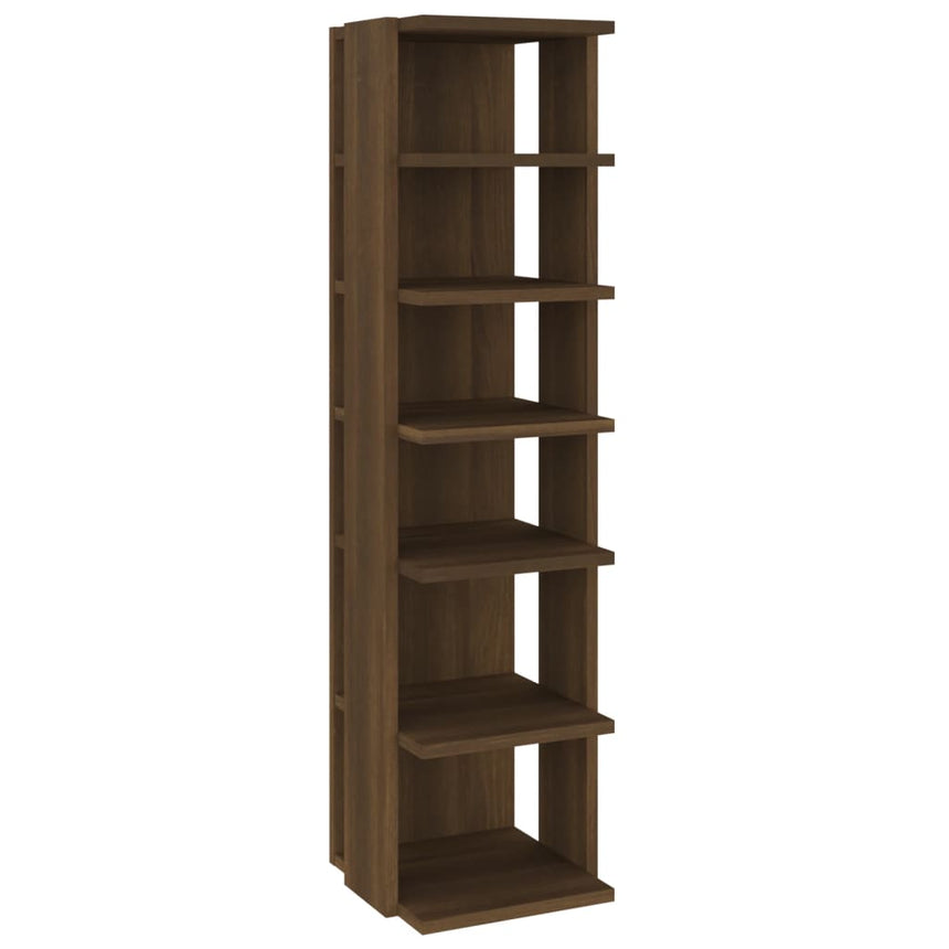 Schoenenrek 27,5X27X102 Cm Bewerkt Hout Bruin Eikenkleur